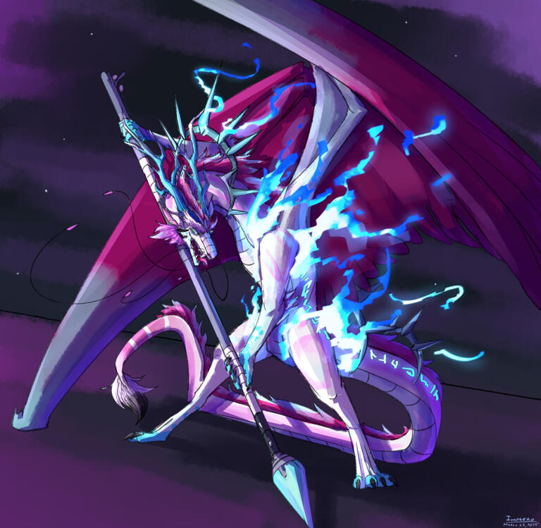 Commissioned Piece - Kera for KingHorrorboros (FR) (Shaded Simple Background)